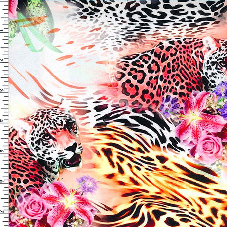 SP - NP2664 Pink Gold Black Green Nylon Spandex Digitally Wet Print - Spandexbyyard