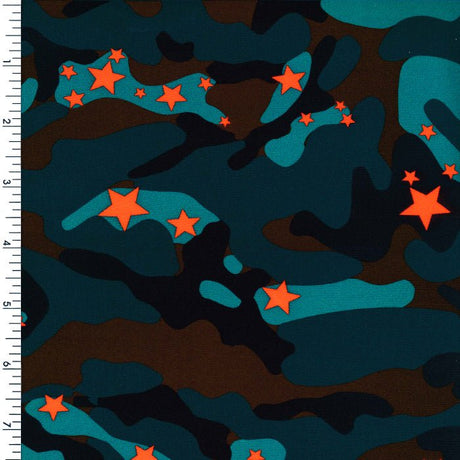 SP - NP2710 Star Camo Nylon Spandex Digitally Wet Print - Spandexbyyard