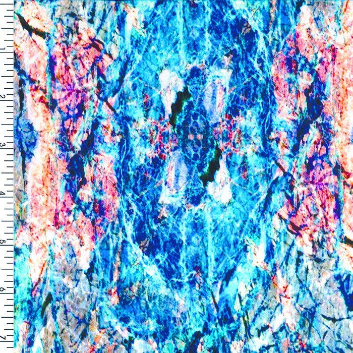 SP - NP2720 Arctic Marble Stone Nylon Spandex Digitally Wet Print - Spandexbyyard