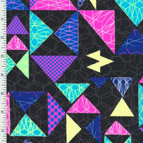 SP - NP2797 Triangle Puzzle Nylon Spandex Digitally Wet Print - Spandexbyyard