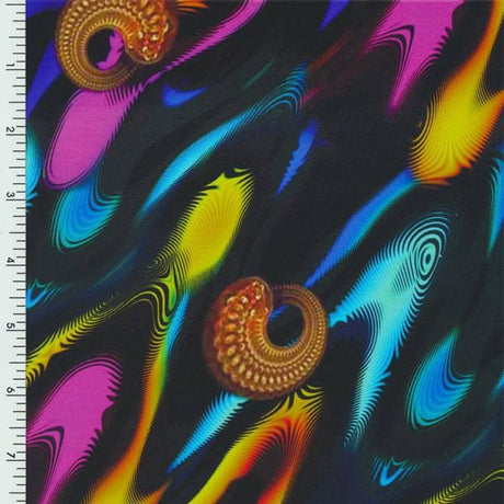 SP - NP90008 Snails & Lava Printed Spandex - Spandexbyyard