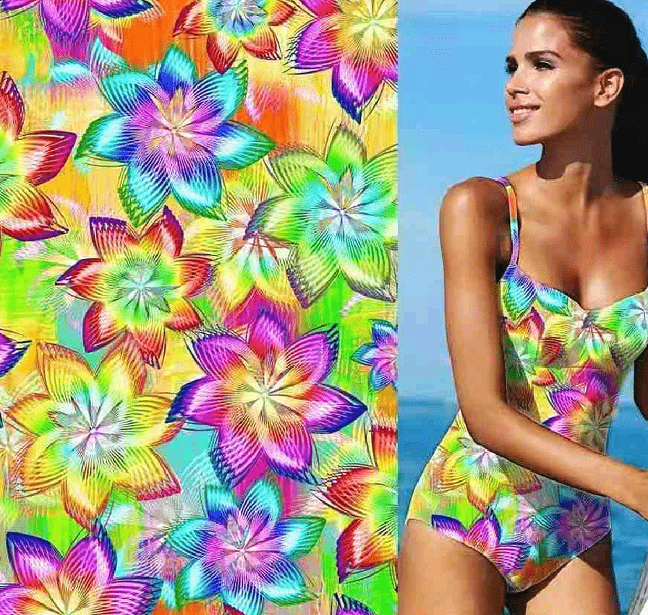 SP - NP90014 Rotatin Floral Printed Spandex - Spandexbyyard