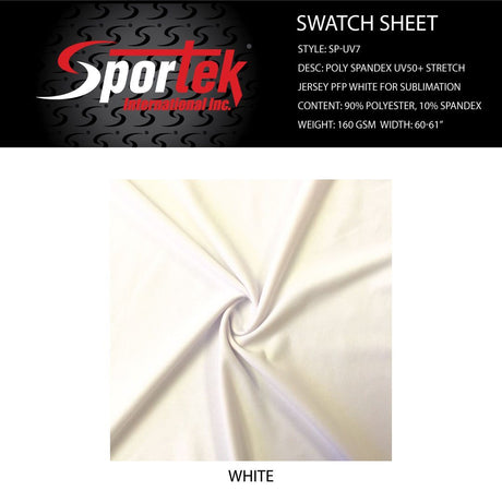 SP - UV7 Poly Spandex UV50 plus Stretch Jersey PFP white for sublimation - Spandexbyyard