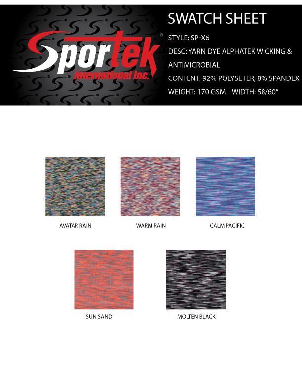 SP - X6 | Yarn - Dye Multi Color Space Dye Alpha - Tek Mid Weight with MaxDri Microblok - Spandexbyyard