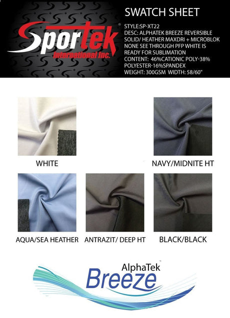 SP - XT22 | AlphaTek Breeze Reversible Solid/Heather MaxDri + MicroBlok - Spandexbyyard