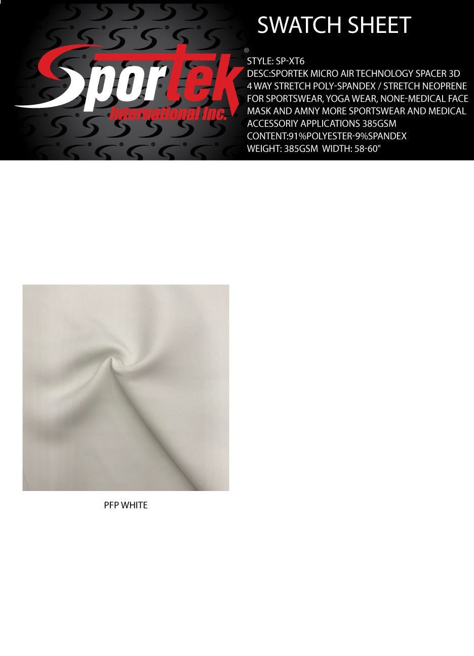 SP - XT6 Sportek Micro Air technology Spacer 3D 4 way stretch Poly - Spandex / Stretch neoprene - Spandexbyyard