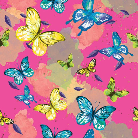 SPT 6601 WATERCOLOR BUTTERFLIES - Spandexbyyard