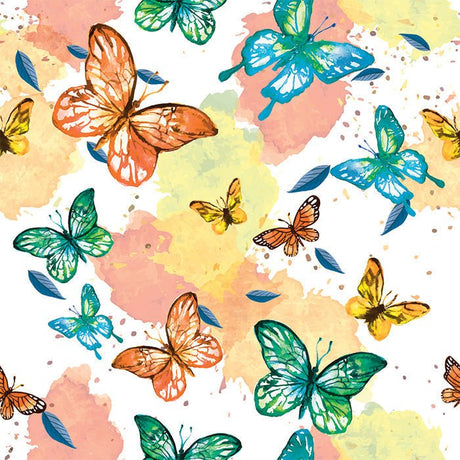 SPT 6601 WATERCOLOR BUTTERFLIES - Spandexbyyard