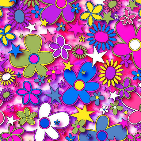 SPT - 6641 - Flower Stars 3 - Spandexbyyard