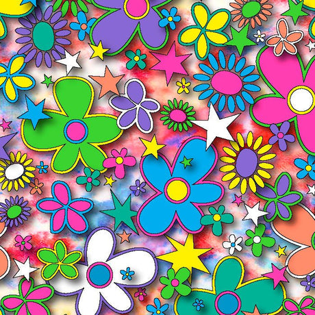 SPT - 6641 - Flower Stars 3 - Spandexbyyard