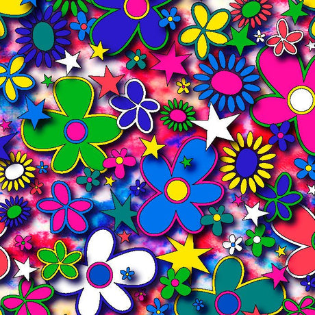 SPT - 6641 - Flower Stars 3 - Spandexbyyard