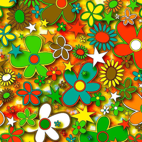 SPT - 6641 - Flower Stars 3 - Spandexbyyard