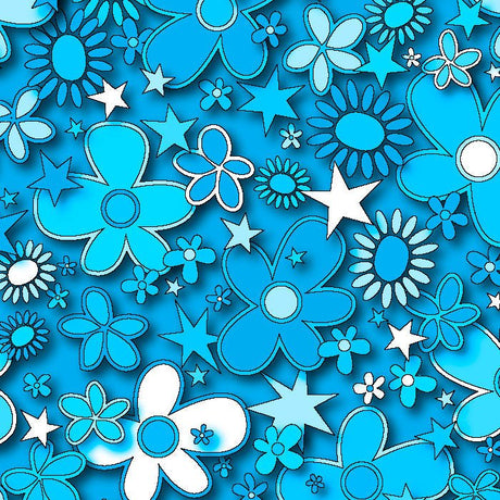 SPT - 6641 - Flower Stars 3 - Spandexbyyard
