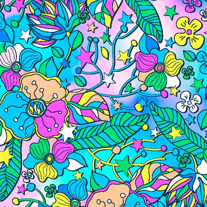 SPT - 6642 - Flower Stars 4 - Spandexbyyard