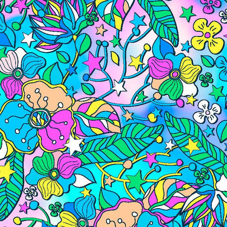 SPT - 6642 - Flower Stars 4 - Spandexbyyard