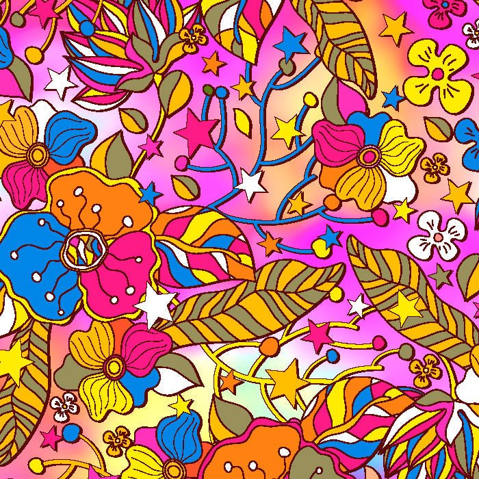 SPT - 6642 - Flower Stars 4 - Spandexbyyard