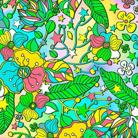 SPT - 6642 - Flower Stars 4 - Spandexbyyard
