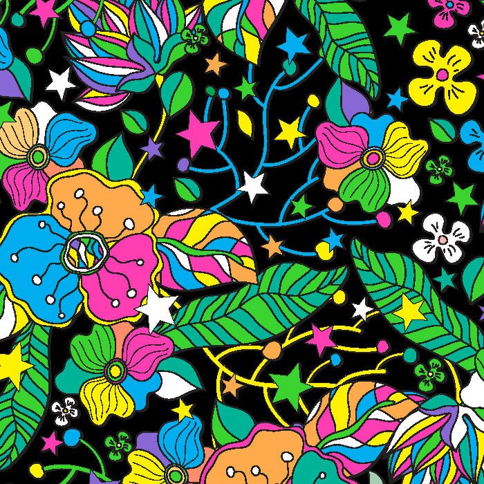 SPT - 6642 - Flower Stars 4 - Spandexbyyard