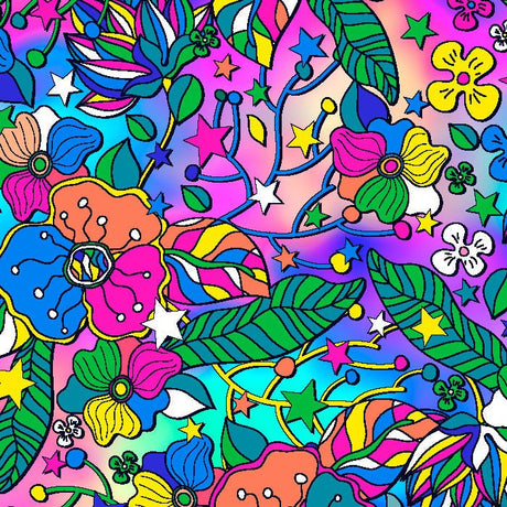 SPT - 6642 - Flower Stars 4 - Spandexbyyard