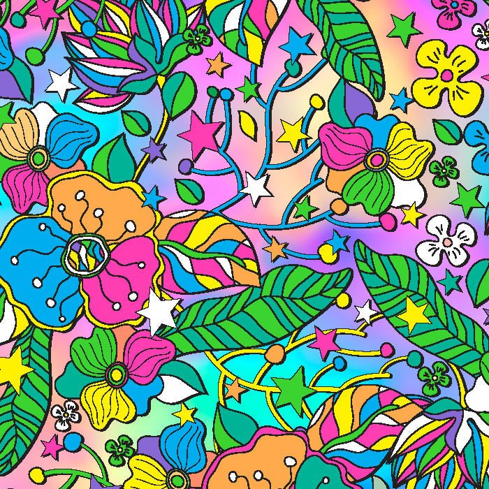 SPT - 6642 - Flower Stars 4 - Spandexbyyard