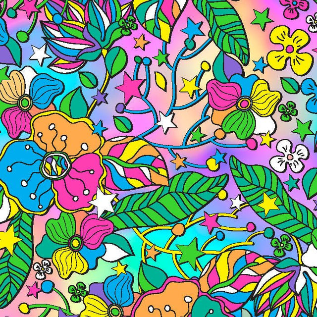 SPT - 6642 - Flower Stars 4 - Spandexbyyard