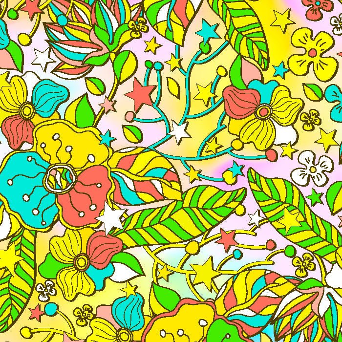 SPT - 6642 - Flower Stars 4 - Spandexbyyard