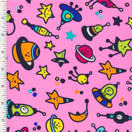 XL0006 Printed Spandex Tricot Promo print KIDS SPACE - Spandexbyyard