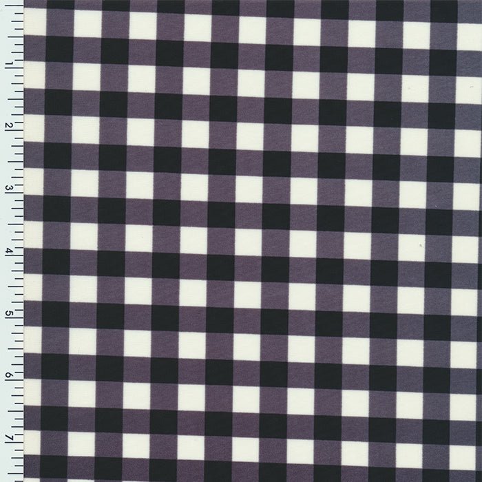 XL0028 Printed Spandex Tricot Promo print BLACK WHITE CHECKER - Spandexbyyard