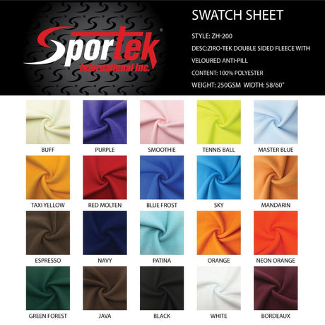 ZH - 200 Ziro - Tek Fleece 200 Wt | Ziro - Tek Double Sided Fleece with Veloured Anti - Pill Finish Face - Spandexbyyard