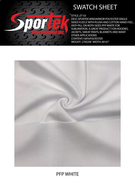 ZT - 55 Sportek WindArmor Polyester Single sided Fleece with Plush and Cotton Hand feel - Spandexbyyard