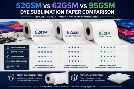 52GSM vs 62GSM vs 95GSM Dye Sublimation Paper: Which Weight Is Best for Your Printing Needs? - Spandexbyyard