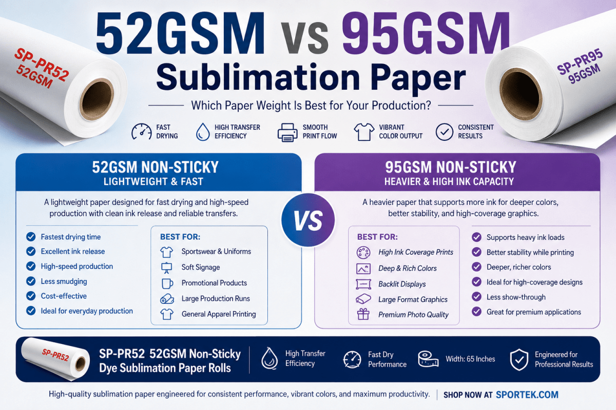 52GSM vs 95GSM Sublimation Paper: Which Is Best for Your Printer? - Spandexbyyard