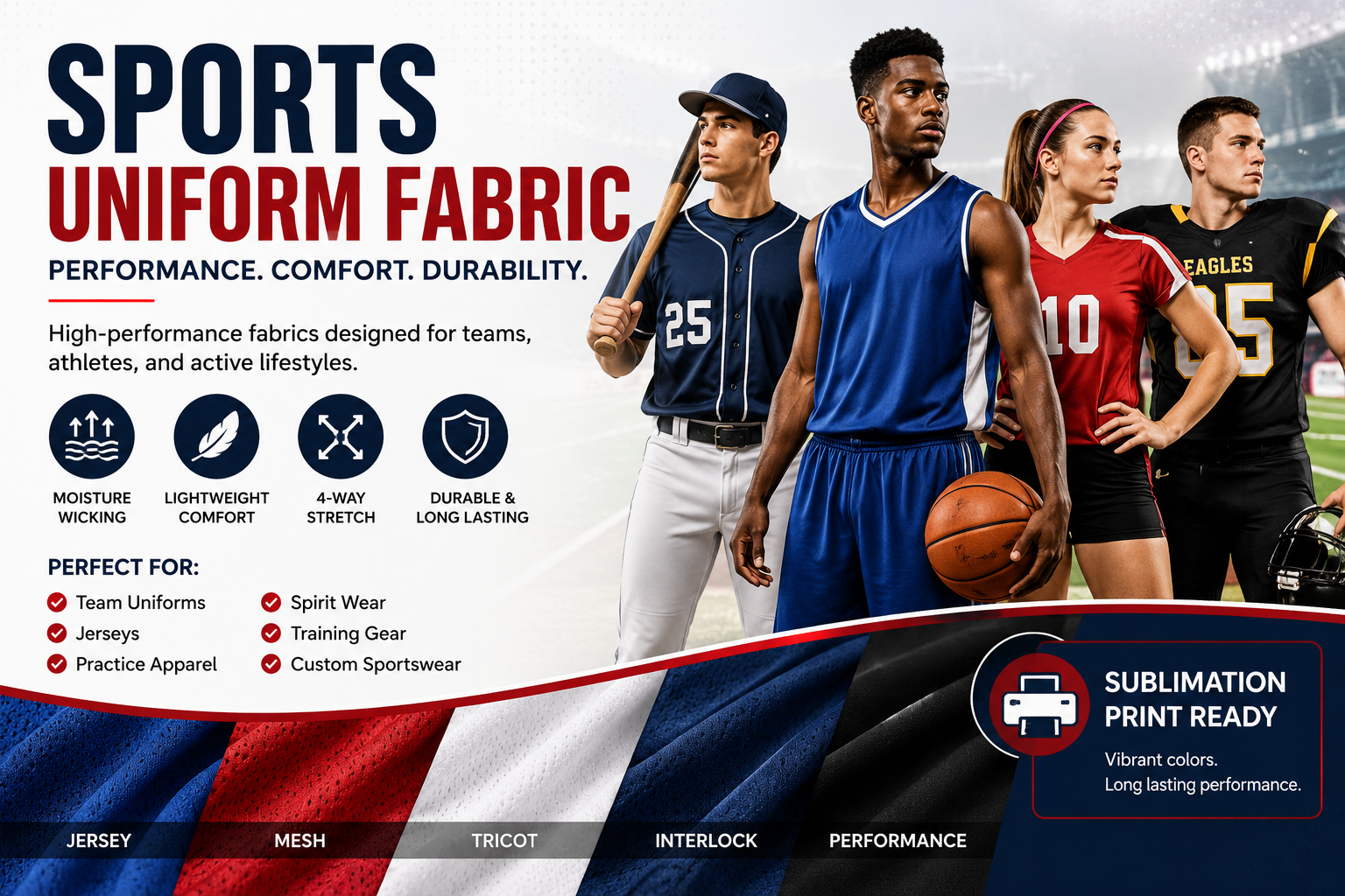 Best Polyester Jersey Fabric for Sportswear, Jerseys &amp; Activewear