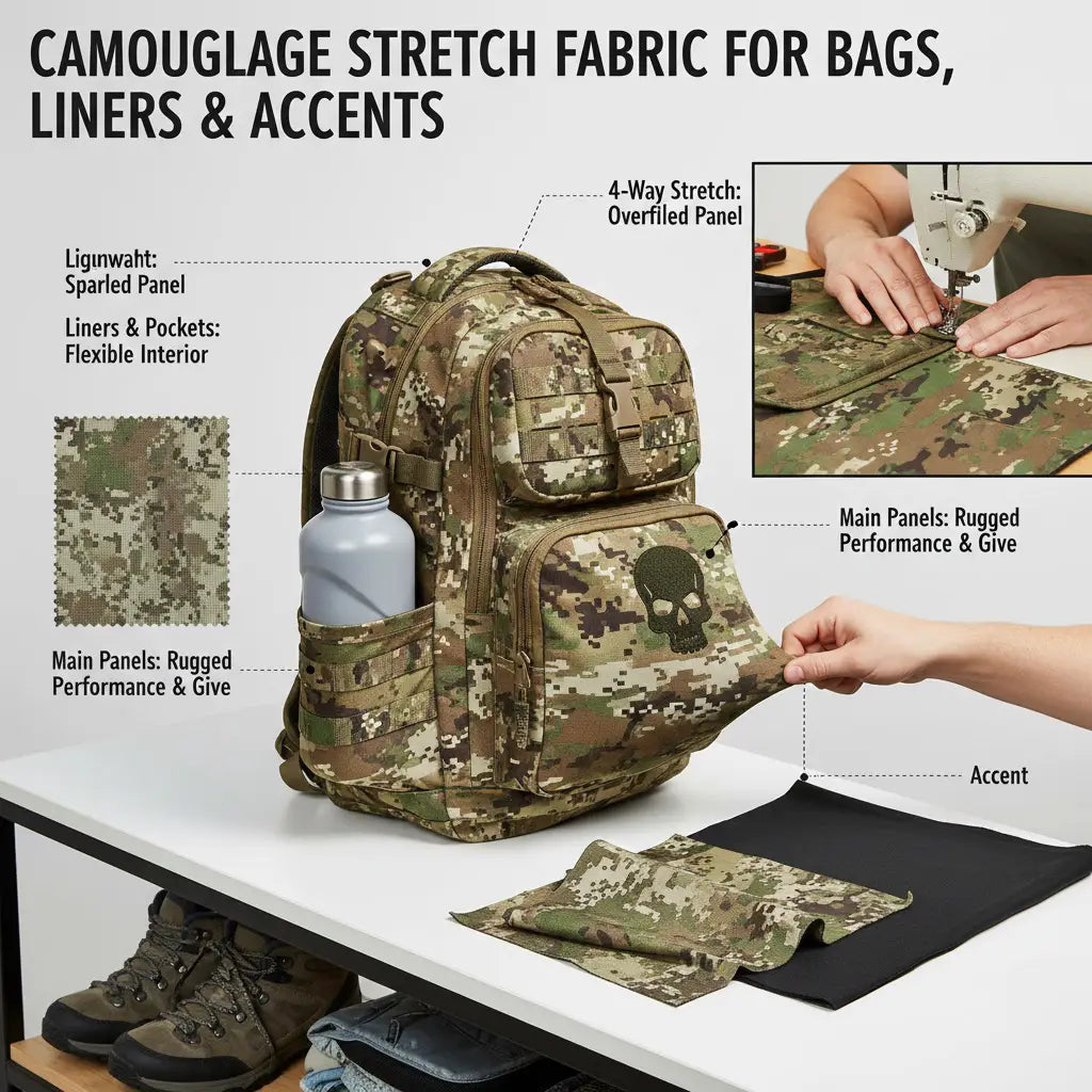 Using Camouflage Stretch Fabric for Bags, Liners & Accents