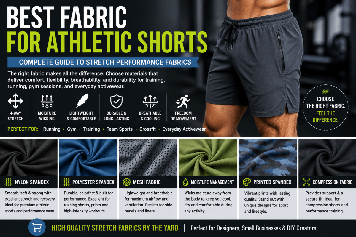 Best Fabric for Athletic Shorts: Complete Guide to Stretch Performance Fabrics - Spandexbyyard