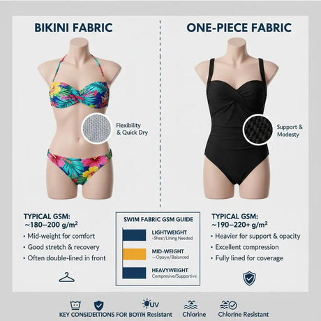 Best Fabric Weights for Bikinis vs One-Piece Swimsuits - Spandexbyyard