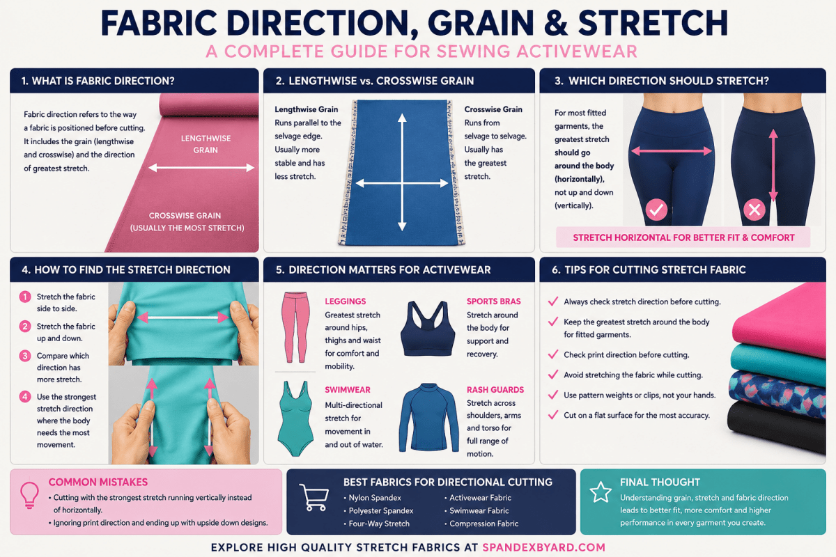 Fabric Grain, Stretch Direction & Pattern Direction: A Complete Guide for Sewing and Activewear - Spandexbyyard