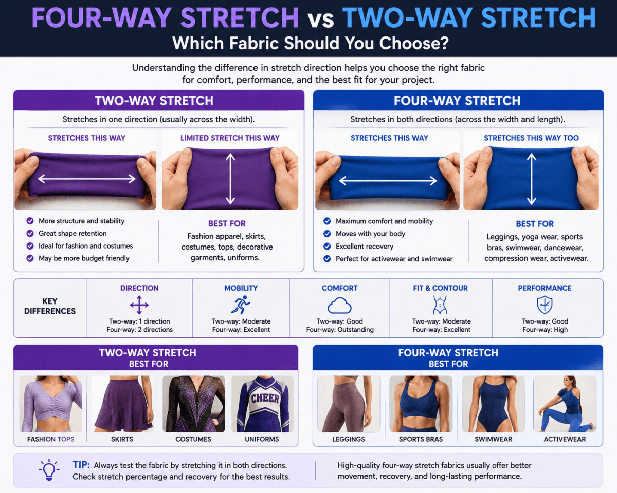 Four-Way Stretch vs Two-Way Stretch: Which Fabric Should You Choose? - Spandexbyyard