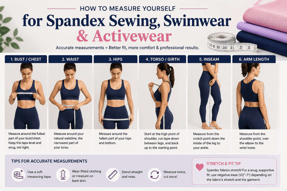 How to Measure Yourself for Spandex Sewing & Swimwear - Spandexbyyard