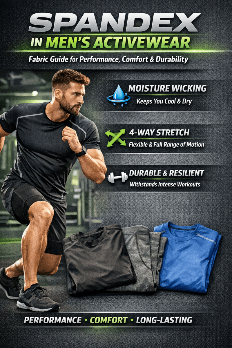 Spandex in Men's Activewear: Fabric Guide for Performance, Comfort & Durability - Spandexbyyard