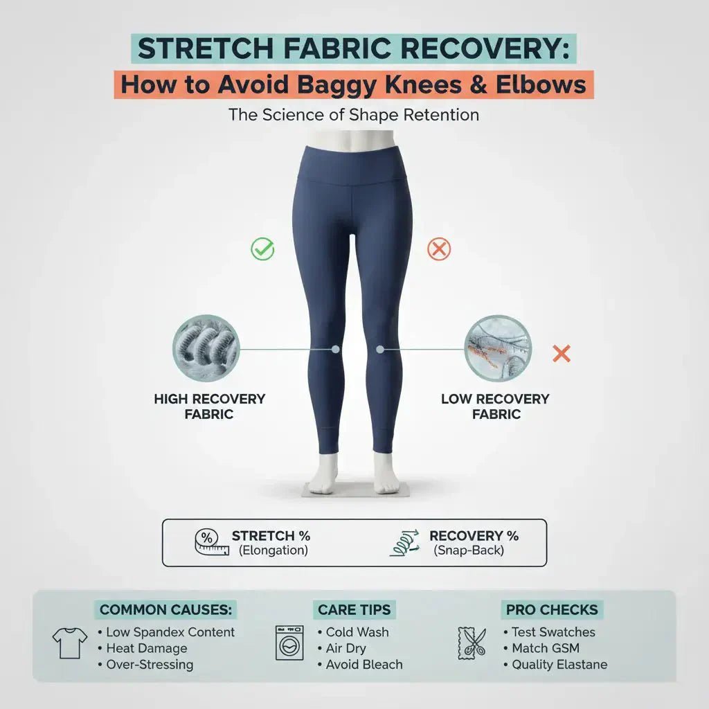 Stretch Fabric Recovery: How to Avoid Baggy Knees & Elbows - Spandexbyyard