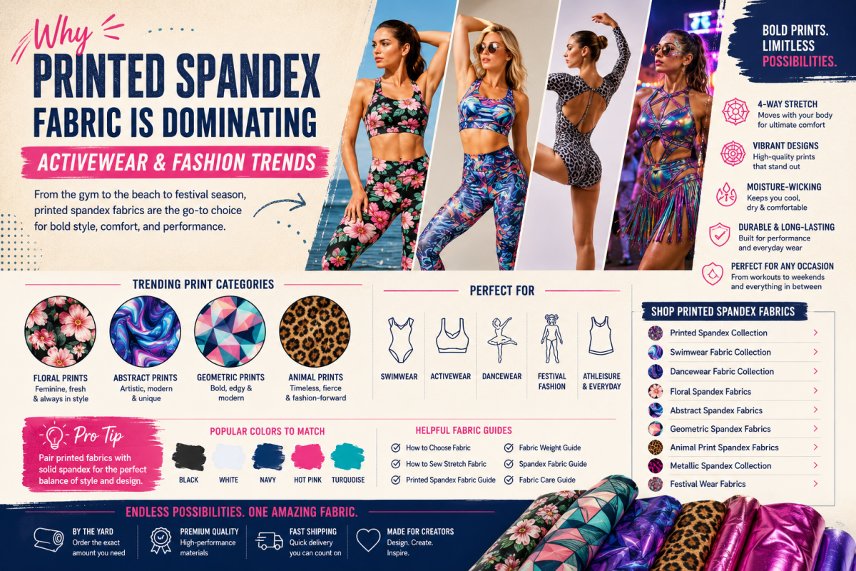 Why Printed Spandex Fabric Is Dominating Activewear & Fashion Trends - Spandexbyyard