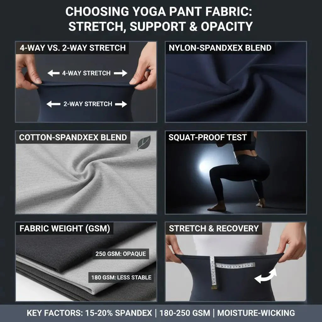 Yoga Pant Fabric Guide: Stretch, Compression & Opacity - Spandexbyyard