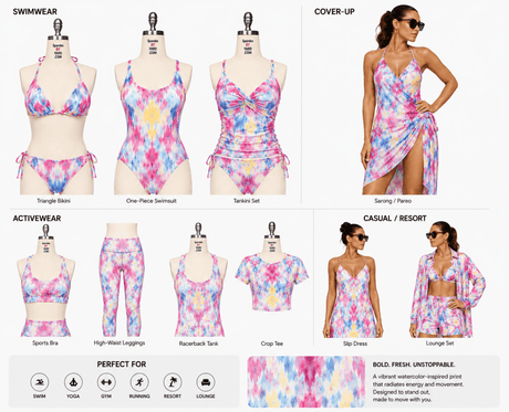 01333 - 1002 Ikat Leonie Poly Spandex Soft Hand Printed Spandex - Spandexbyyard