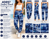 40897 Surfers Beach Printed Spandex Fabric – Tropical Beach Stretch Fabric for Swimwear, Activewear & Fashion by the Yard - Spandexbyyard