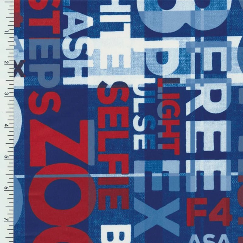 41024 Color 1007 Funny Letters Medium Poly Spandex - Spandexbyyard