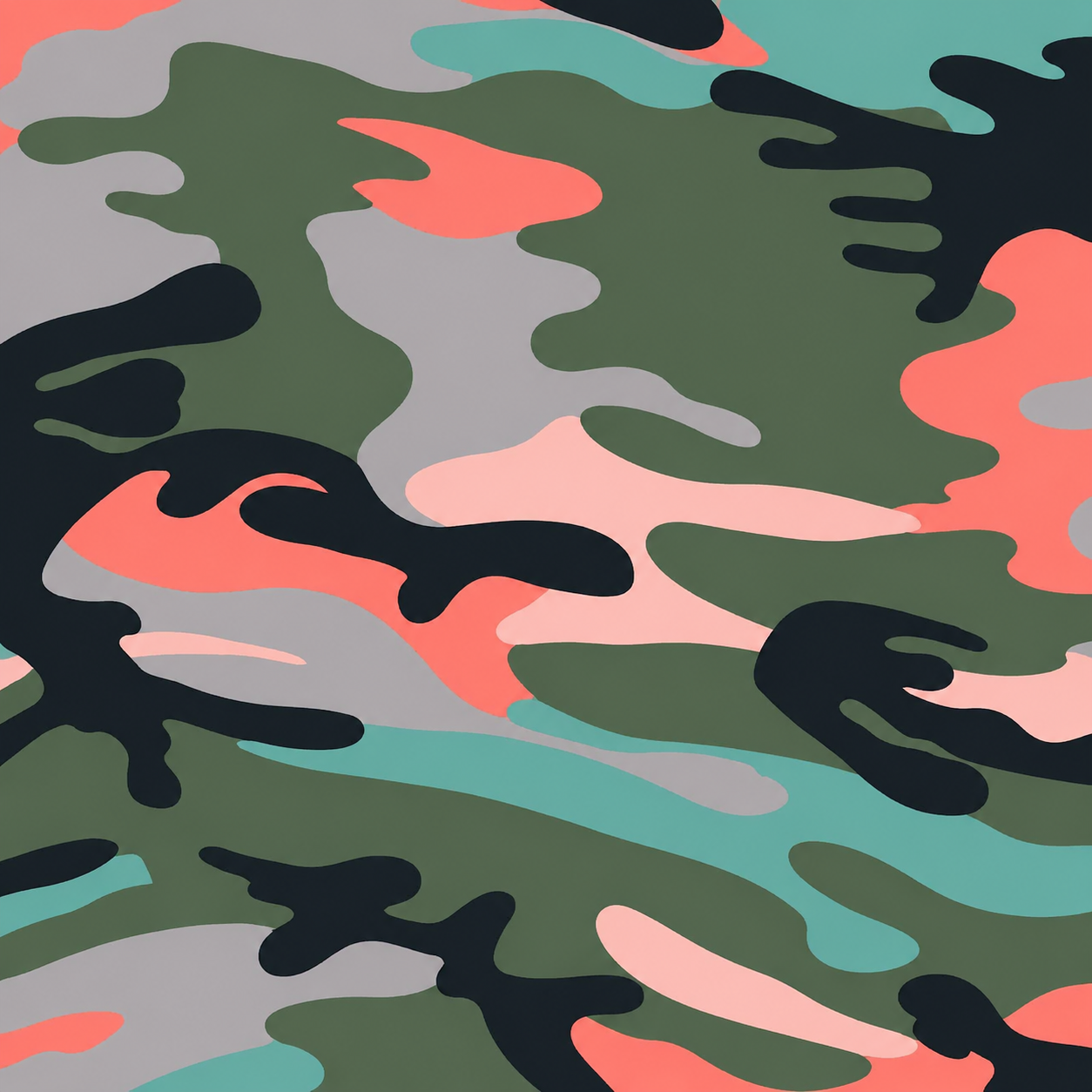 97205-1027 Camouflage Multicolor Printed Spandex Fabric by the Yard