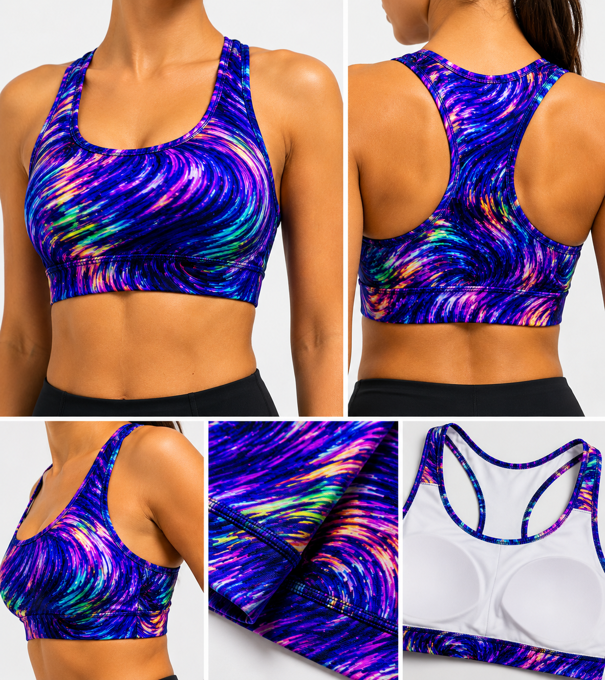 SP-NP2641 Wave of Colors Nylon Spandex Digitally Wet Print