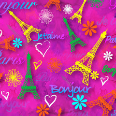 Colorful Eiffel Tower pattern with 