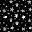 SPT_6645 Multi Stars fabric with black background, featuring various sizes of white and gray stars; delivery in 10-15 days, buy a minimum of 5 yards